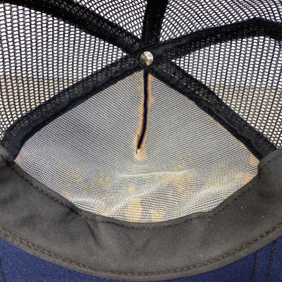 Vintage Navy “It’s an Adventure” Snapback Hat Blue Mesh Trucker Cap Broadway USA - Picture 10 of 10